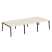 Рабочая станция на деревянных опорах Onix Wood OW.D.RS-6.2.8 3540x1635x750 (Тиквуд Светлый/Дуб Темный)