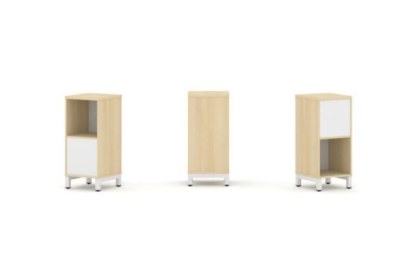 Набор стеллажа 2-х сторонний, 2 яруса SN.NSD-211 (387х400х881) (Акация Лорка/Белый/Металл Белый)