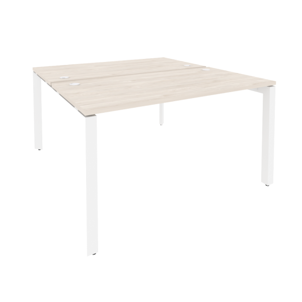 Рабочая станция на П-образном м/к Onix O.MP-D.RS-2.3.7 1380x1475x750 (Денвер Светлый/Белый Металл)