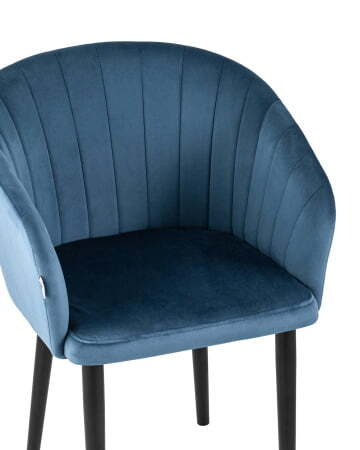 Стул с подлокотниками Нейтон велюр пыльно-синий (Стул Нейтон синий)
