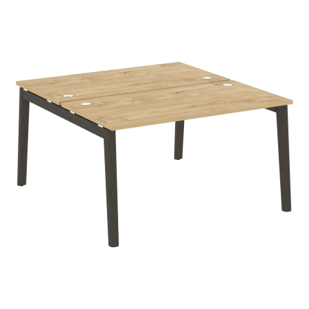 Рабочая станция на деревянных опорах Onix Wood OW.D.RS-2.3.7 1380x1475x750 (Тиквуд Светлый/Дуб Темный)
