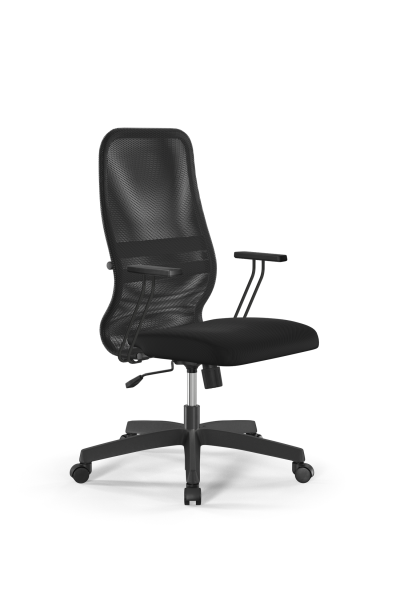 Кресло для руководителя Метта Sit 8 B2-8T - X1+UMF(X1) /Uh00/Wh00/T1bp-b(M09.B02.G15.W01) (Темно-серый | Черный)