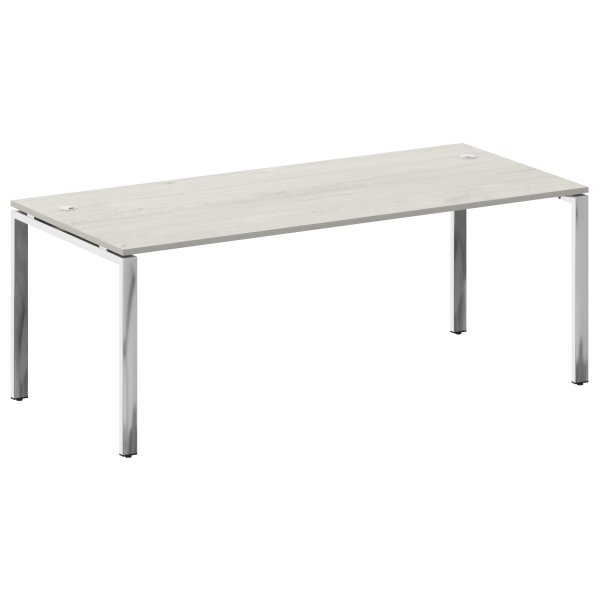 Стол рабочий руководителя на П-обр. м/к БП.СРР-6.9 2000x900x750 (Дуб Наварра/Нерж. Сталь)