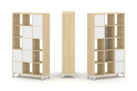 Набор стеллажа 1 сторонний, 5 ярусов SN.NS-531 (1121х400х1982) (Акация Лорка/Белый/Металл Белый)