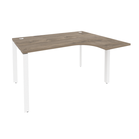 Стол эргономичный правый на П-образном м/к Onix O.MP-SA-3R 1380x1180x750 (Тиквуд Темный/Белый Металл)