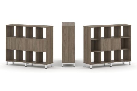 Набор стеллажа 1 сторонний, 3 яруса SN.NS-341 (1488х400х1248) (Вяз Благородный/Металл Белый)