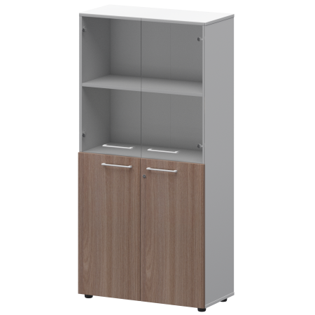 Шкаф высокий комб. Кортез СМШ48.28F.28S(Б) 792x362x1595 (Темный шимо/Белый)