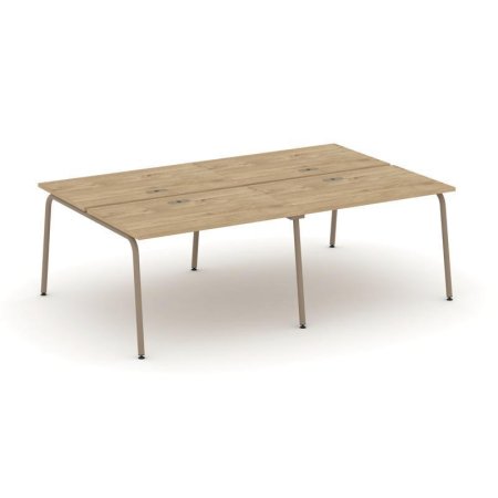Рабочая станция 4 места ES.D.RS-4.2-LK (2360х1500х750) (Тиквуд Светлый/Металл Латте)