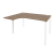 Стол эргономичный левый на П-образном м/к Onix O.MP-SA-3L 1380x1180x750 (Тиквуд Темный/Белый Металл)