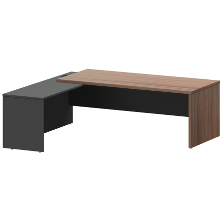 Стол руководителя левый Кортез KZP-22L 2200x2000x750 (Темный шимо/Графит)