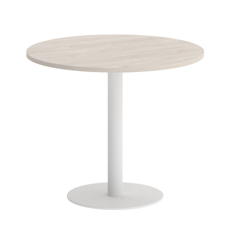 Стол круглый VR.SP-5-90.1 900x900x750 (Денвер Светлый/Белый Металл)