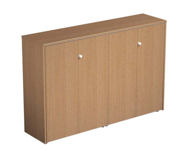 Шкаф для документов закрытый средний Profiquadro КВ 328 БВ 1830x450x1220 (Белый премиум / Вишня скандинавская)