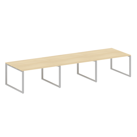Переговорный стол 3 столешницы Metal System Style БО.ПРГ-3.3 4200x1235x750 (Акация/Серый металл)