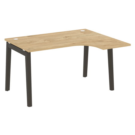 Стол эргономичный правый на деревянных опорах Onix Wood OW.SA-3R 1380x1180x750 (Тиквуд Светлый/Дуб Темный)