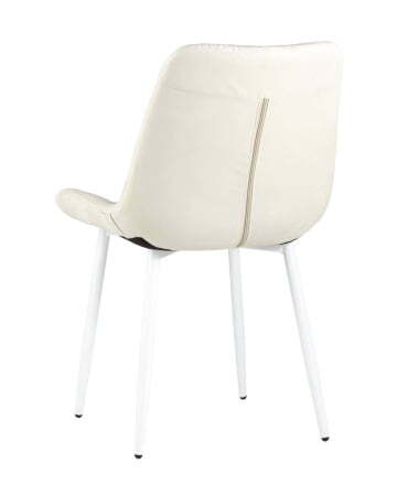 Стул Флекс велюр светло-бежевый белые ножки (Стул Флекс светло бежевый)