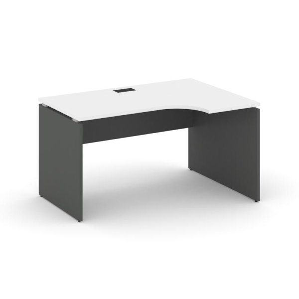 Стол рабочий эргономичный SN-D.SPA-021(R) (1380х800/980х750) (Белый/Антрацит)