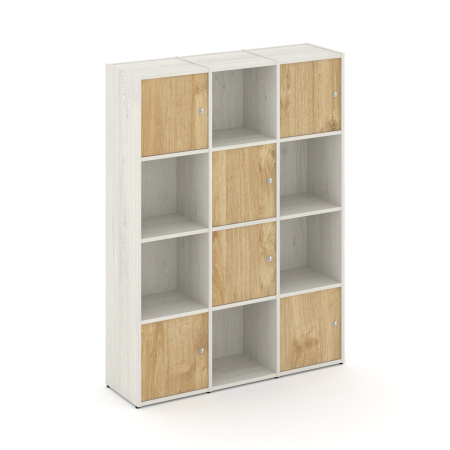 Стеллаж Locker Plus LK.K-006 1188x350x1593 (Дуб Наварра | Тиквуд Светлый)