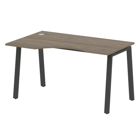 Стол криволинейный левый Metal System Style БА.СА-2 Л 1400x900x750 (Вяз/Антрацит металл)