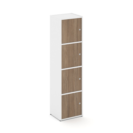 Стеллаж Locker Plus LK.K-004 408x350x1593 (Белый | Дуб Аризона)