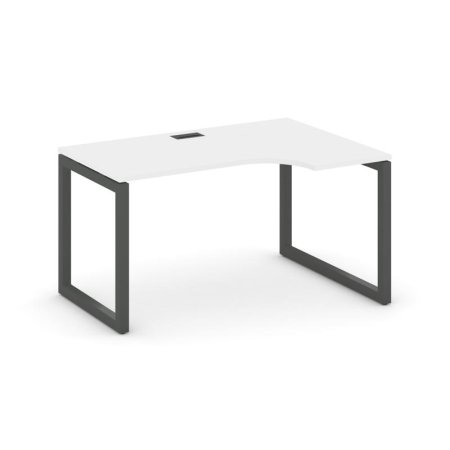 Стол рабочий эргономичный SN-5O.SPA-011(R) (1380х700/980х750) (Белый/Металл Антрацит)