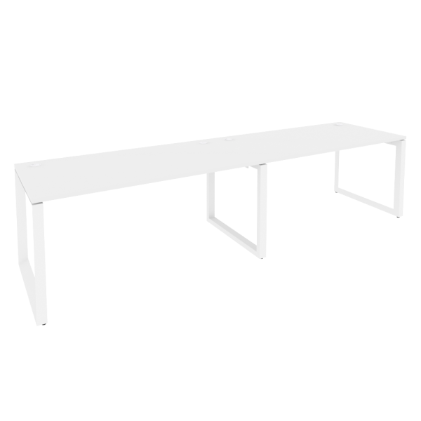 Рабочая станция на О-образном м/к Onix O.MO-RS-2.4.8 3160x800x750 (Белый Бриллиант/Белый Металл)