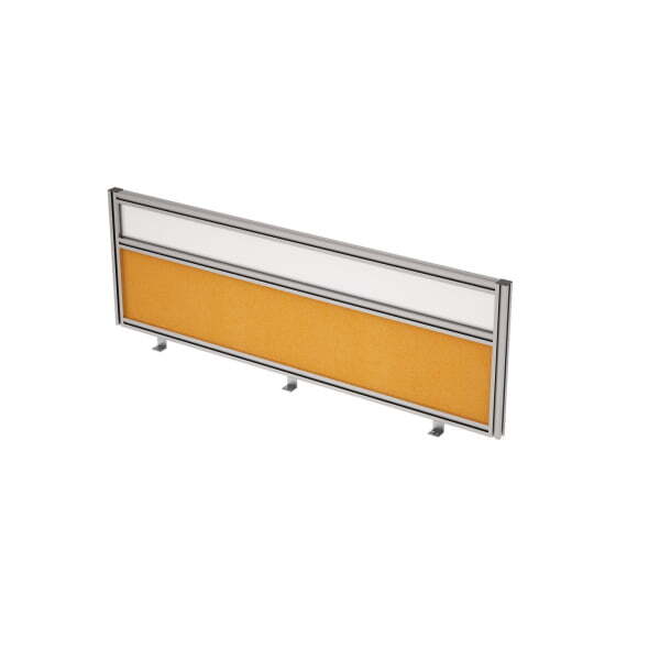 9БТС.0415.8 Барьер из ткани и стекла в алюминиевом профиле, фронтальный (1200x29x400) (Orange/стекло матовое)