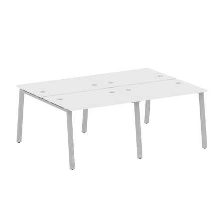 Рабочая станция на 4 рабочих места на А-образном м/к Metal System Style БА.СМ-4.1 2000x1475x750 (Белый/Серый металл)