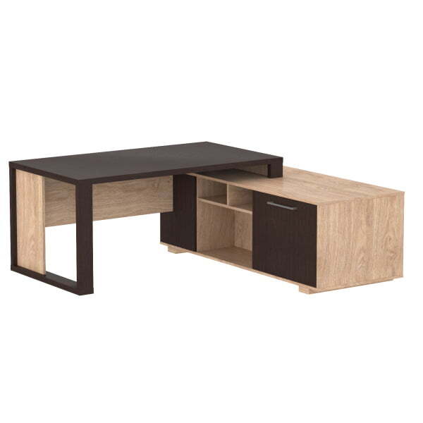 Стол руководителя на опорной тумбе, правый Alto ACT 1918 R 1900x1800x750 (Венге Магия/Дуб Девон)