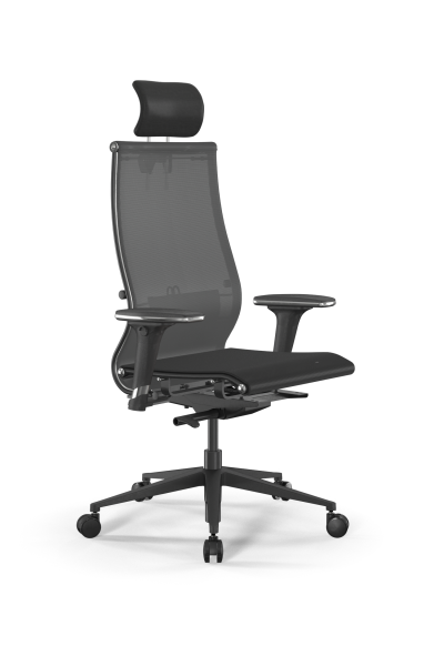 Кресло для руководителя Метта SynchroSit 10 B2-107D - T /Km00/Nb00/D32P/H3mL-2D(M23.B11.G19.W03) (Серый | Черный)