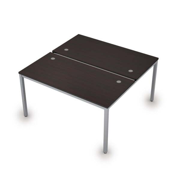 6МБ.279 Бенч-система на два рабочих места (1400x1435x750) (Венге/Алюминий матовый)