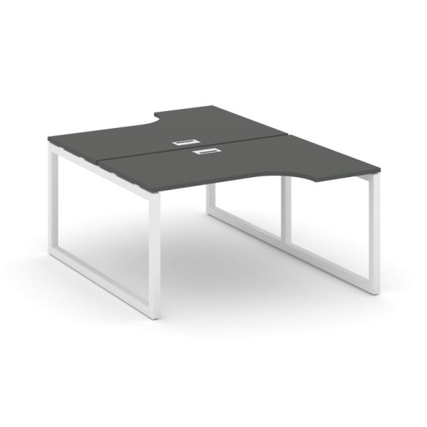 Рабочая станция эргономичная SN-5O.DRPA-022 (1580х1632/1992х750) (Антрацит/Металл Белый)