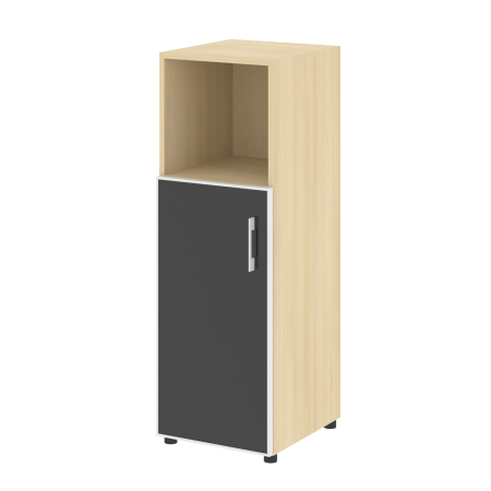 Шкаф для документов узкий со стеклом черным LT.SU-2.2 R (L) Black (Акация Лорка)