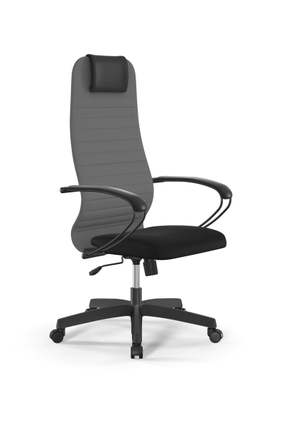 Кресло для руководителя Метта Sit 8 B1-10K - UMF(X1) /Uh02/Wh00/K1bL(M09.B02.G15.W01) (Светло-серый | Черный)