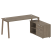 Рабочая станция с тумбой на А-образном м/к Metal System Style БА.РС-СТС-2.4 (R) 1700x1520x750 (Дуб наварра/Серый металл)