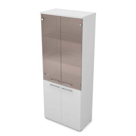 Шкаф высокий со стеклом Gloss line 9НШ.005.12 800x450x2045 (Белый премиум)