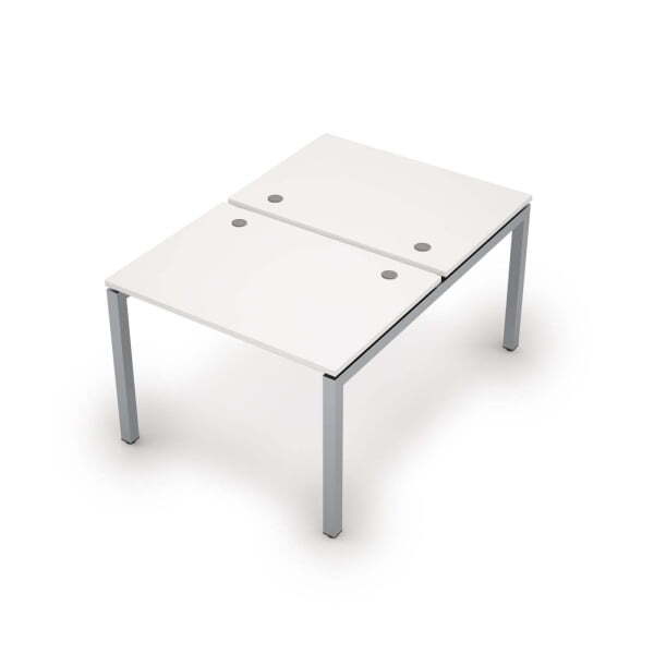 6МБ.5277 Бенч-система на 2 рабочих места (1000x1435x750) (Белый/Алюминий матовый)