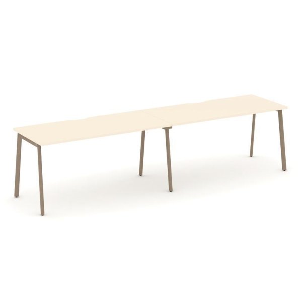 Рабочая станция 2 места ES.RS-2.4-VP (3160х730х750) (Сатин/Металл Латте)