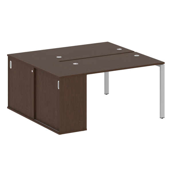 Рабочая станция с опорным шкафом-купе Metal System Style БП.РС-СШК-1.2 1610x1475x750 (Венге Цаво/Серый металл)