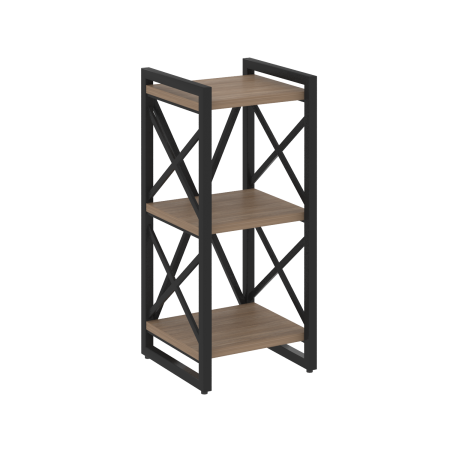 Стеллаж на регулируемых опорах-3 полки VR.L-MST.O-3.4 400x400x910 (Дуб Аризона/Черный металл)