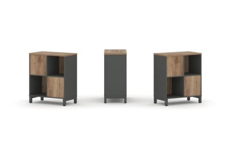 Набор стеллажа 2-х сторонний, 2 яруса SN.NSD-221 (754х400х881) (Антрацит/Дуб Табак/Металл Антрацит)