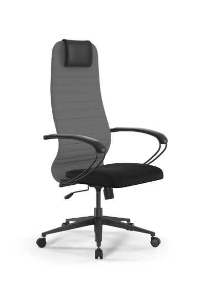 Кресло для руководителя Метта Sit 8 B1-10K - UMF(X1) /Uh02/Wh00/K1bL(M09.B11.G19.W02) (Светло-серый | Черный)