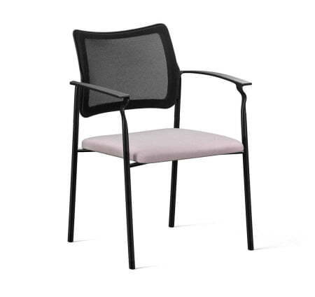 PINKO Mesh_black Кресло на 4-х опорах с подлокотниками (Черный/Серый/Черный)