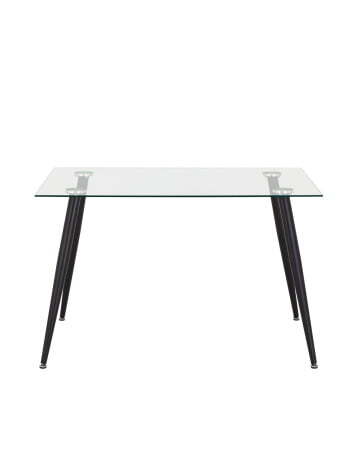 Стол Освальд 120х80 черные ножки (Стол обеденный Освальд прозрачный)