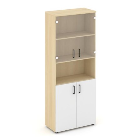Шкаф высокий широкий SN.STS.E-105 (796х400х1982) (Акация Лорка/Белый/Прозрачный)