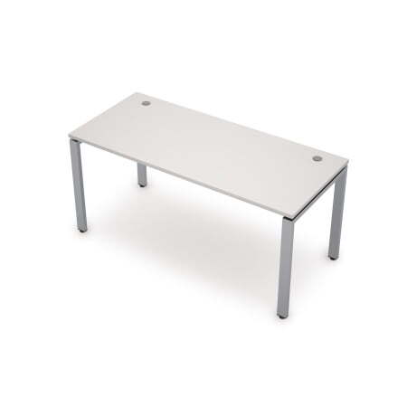 6М.667 Стол прямолинейный (1000x600x750) (Белый/Алюминий матовый)