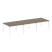 Стол для переговоров (3 столешницы) на А-образном м/к Metal System Style БА.ПРГ-3.2 3600x1235x750 (Дуб наварра/Серый металл)