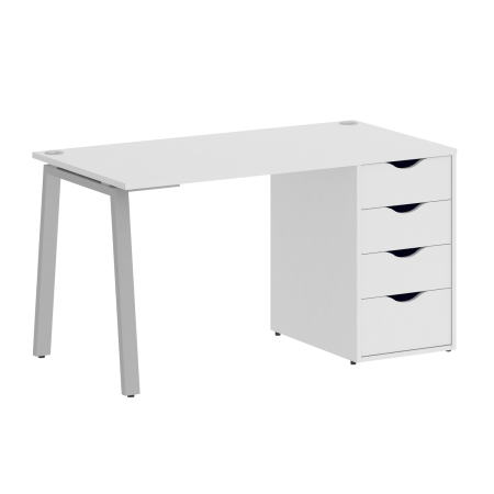 Стол письменный VR.SP-3-138.4.A 1380x720x750 (Белый/Серый Металл)
