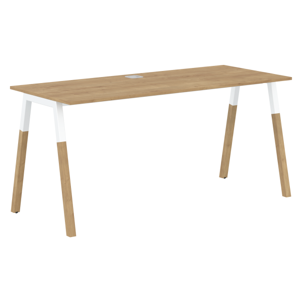 Стол прямой Forta FST 1567 1580x733x670 (Дуб Гамильтон/Белый премиум)