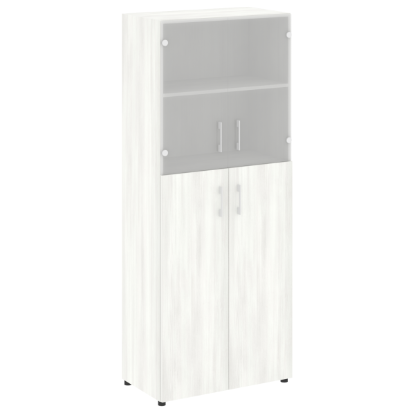 Шкаф комбинированный со стеклом нужен топ LT.ST 1.7 800x450x1990 (Снежная Патина)