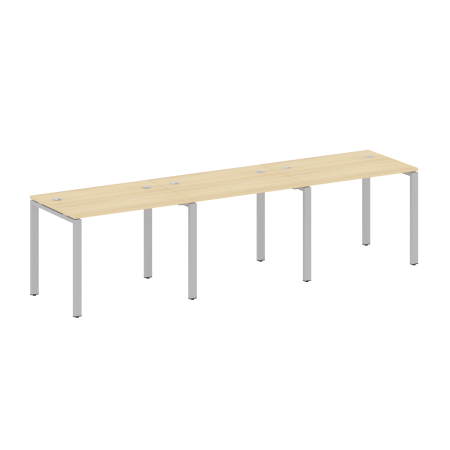 Рабочая станция на 3 раб. места Metal System Style БП.СМ-3.1 3000x720x750 (Акация/Серый металл)
